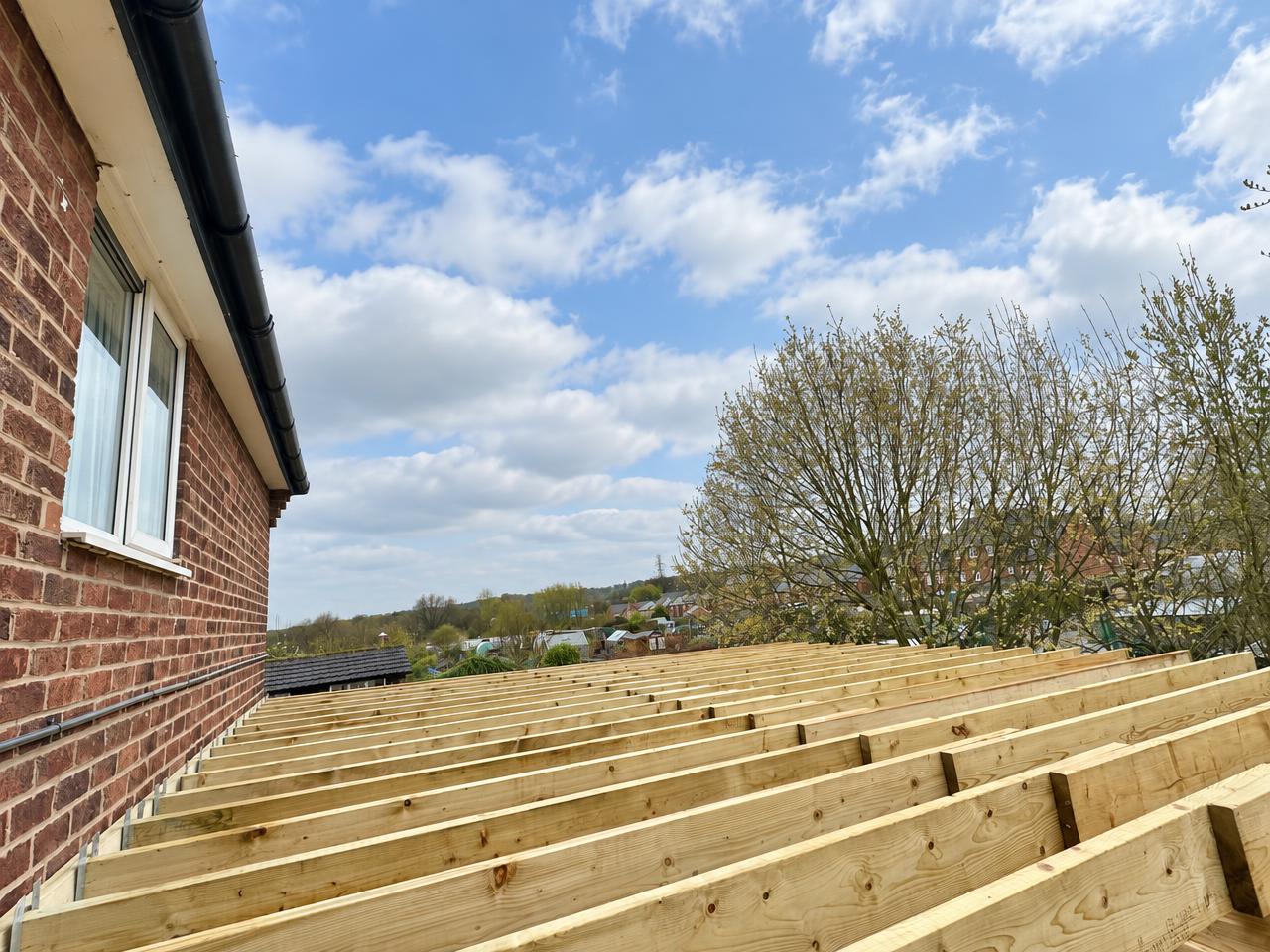 Extension roof joists