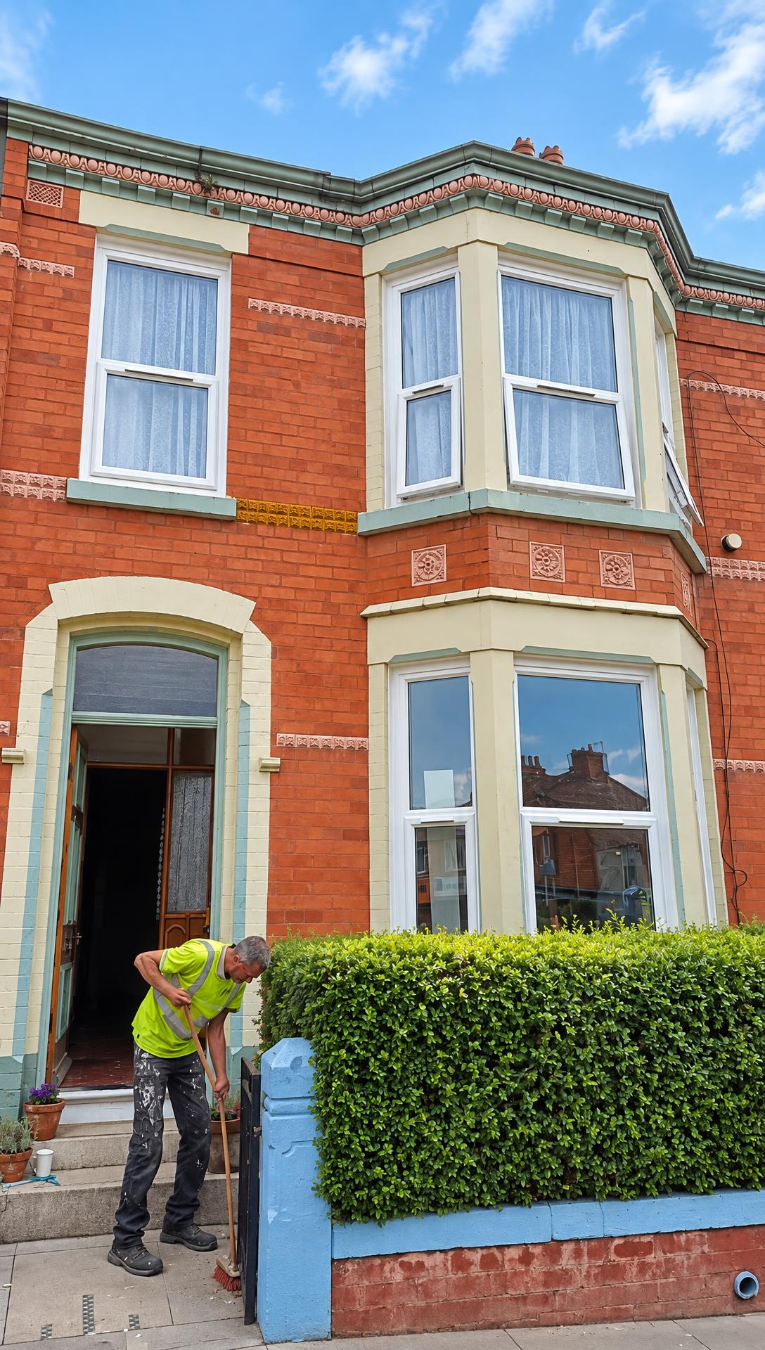 Replacement sash windows on a Victorian terrace